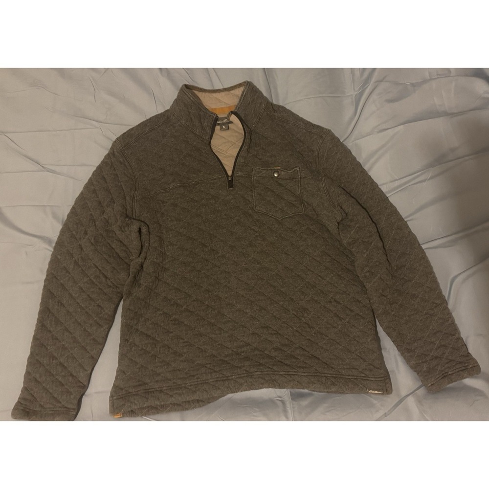 Eddie Bauer Men's Grey Half zip Pullover Size L
